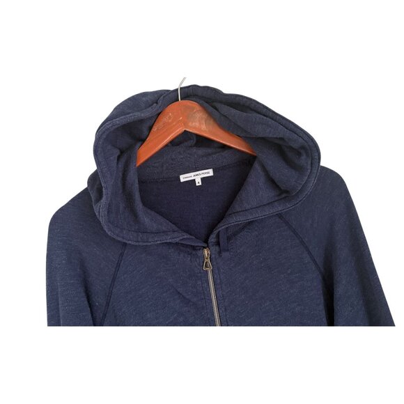 James Perse Navy Zip-Up Hoodie Size 4 With Pockets & Hood Supima & Modal Blend M - Picture 3 of 8